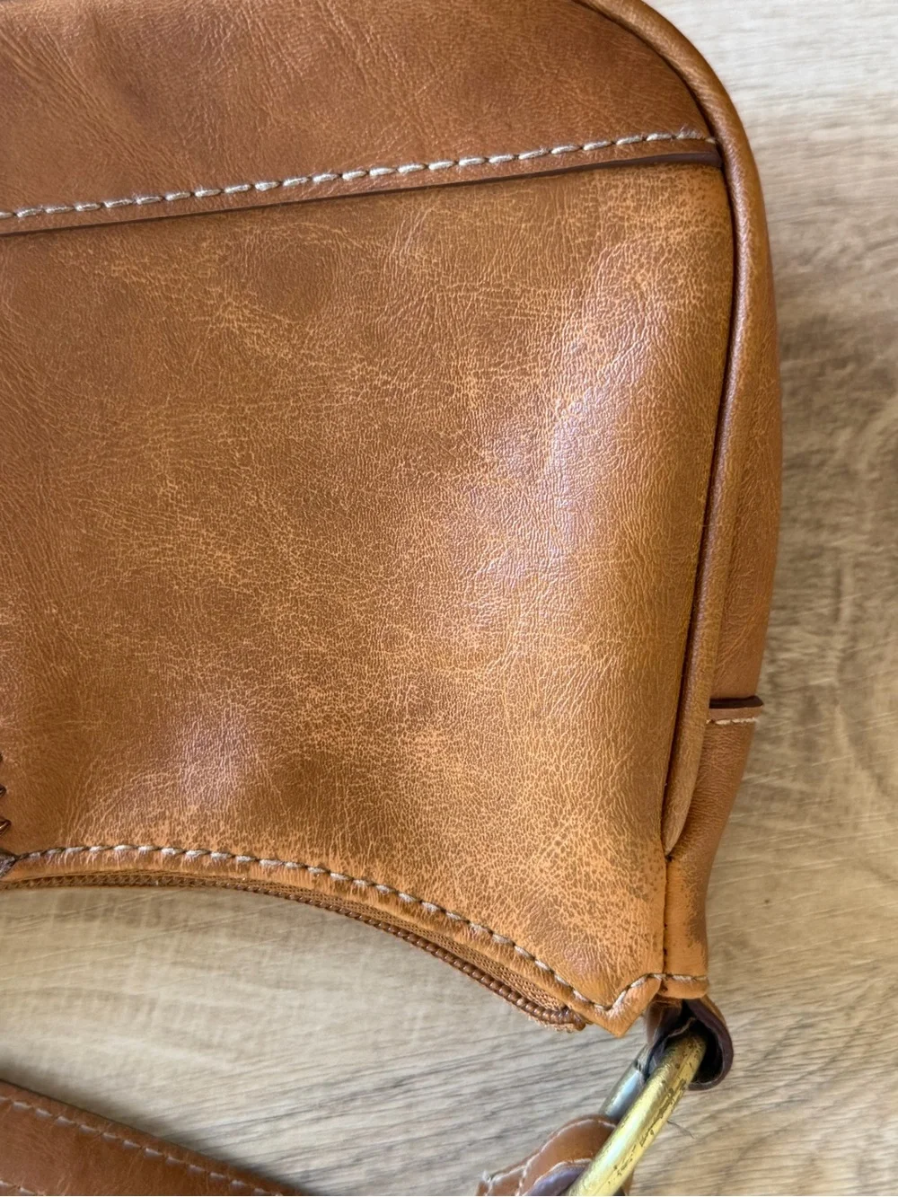 Everyday Cognac Leather Shoulder Bag for Women